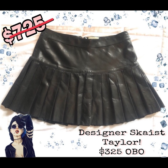 🔥SKAIST TAYLOR🔥100% Lamb Leather Skirt - Picture 1 of 6